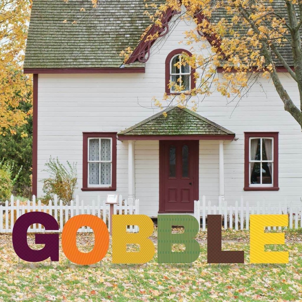 Gobble Thanksgiving Yard Decorations 6pcs Includes Stakes, 12884, Waterproof