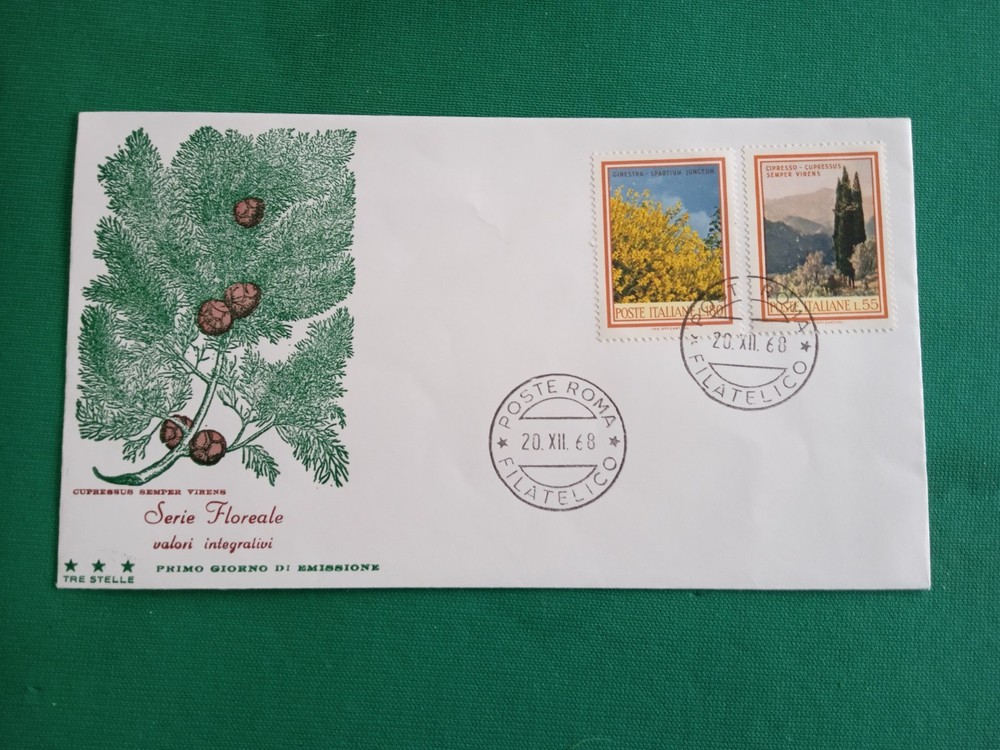 REPUBLIC - FDC - 1968 - FLORAL - THREE - STARS