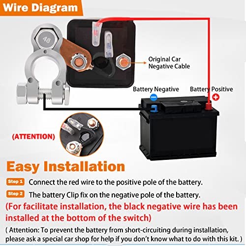 Remote Battery Disconnect Switch 12V Battery Kill Switch for Car Upgraded 200A