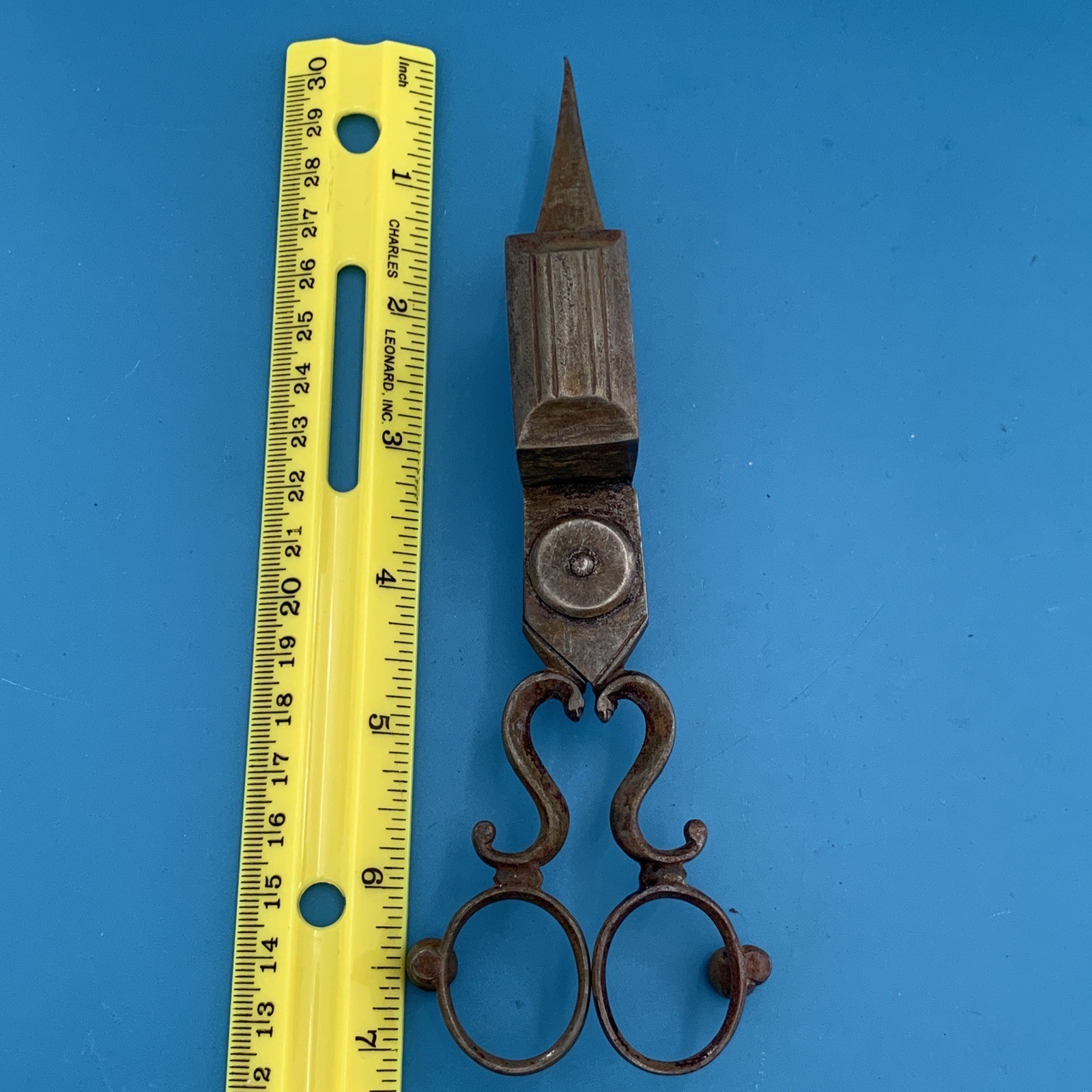 Antique 19th Century Victorian English Candle Snuffer Wick Cutter Scissors ~7”