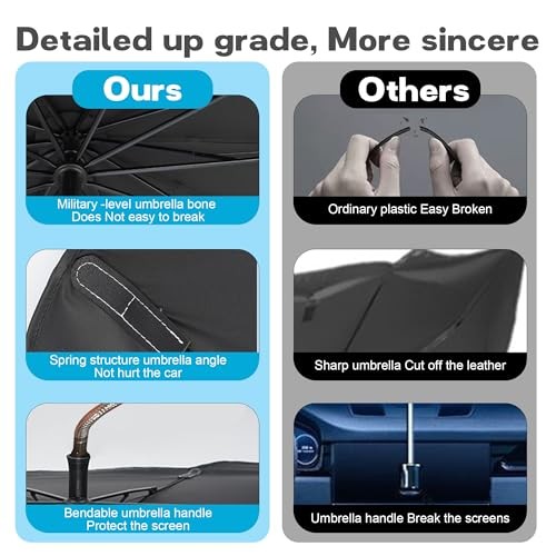 Windshield Sun Shade Umbrella, Portable Foldable, Spring Structure Wind
