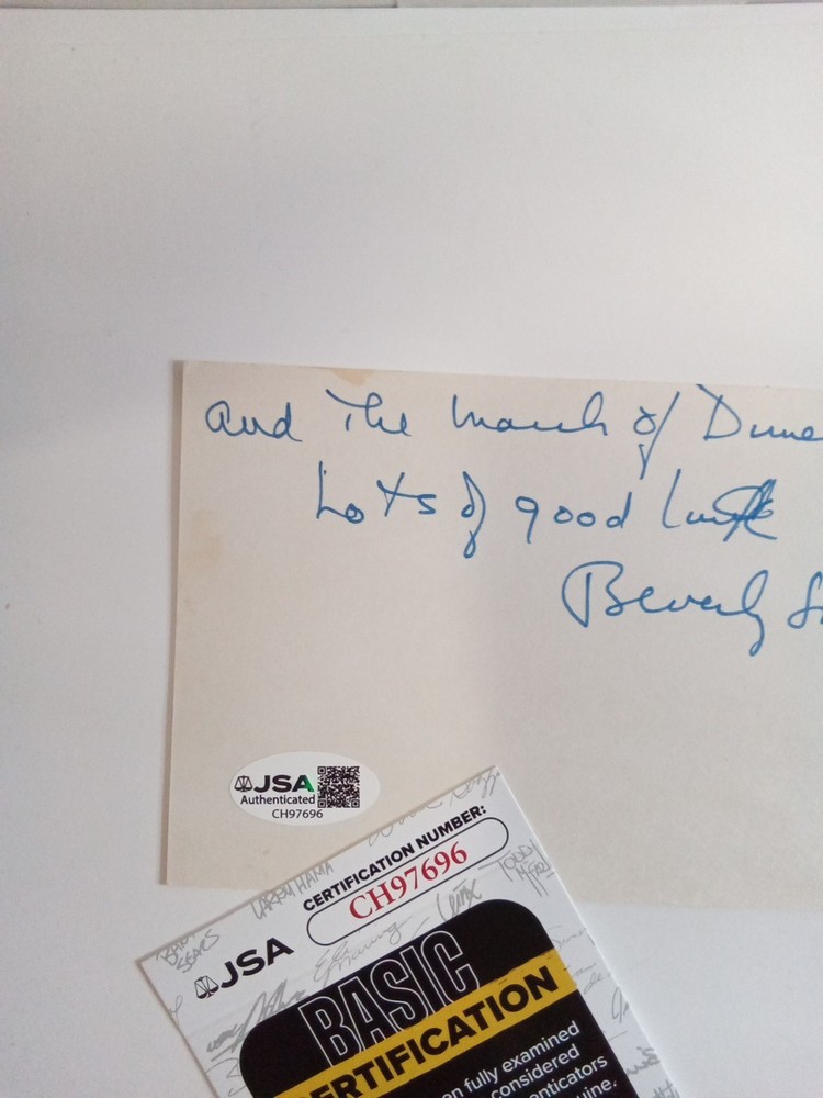 Beverly Sills Opera Legend Soprano Signed Notecard JSA