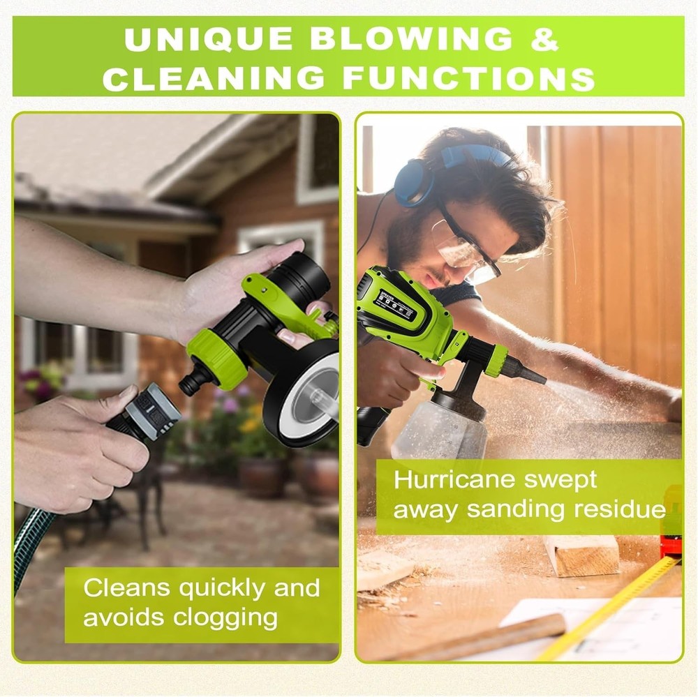 Effortless Electric Paint Spray Gun - 700W, 4 Nozzles & Blowing Function for DIY
