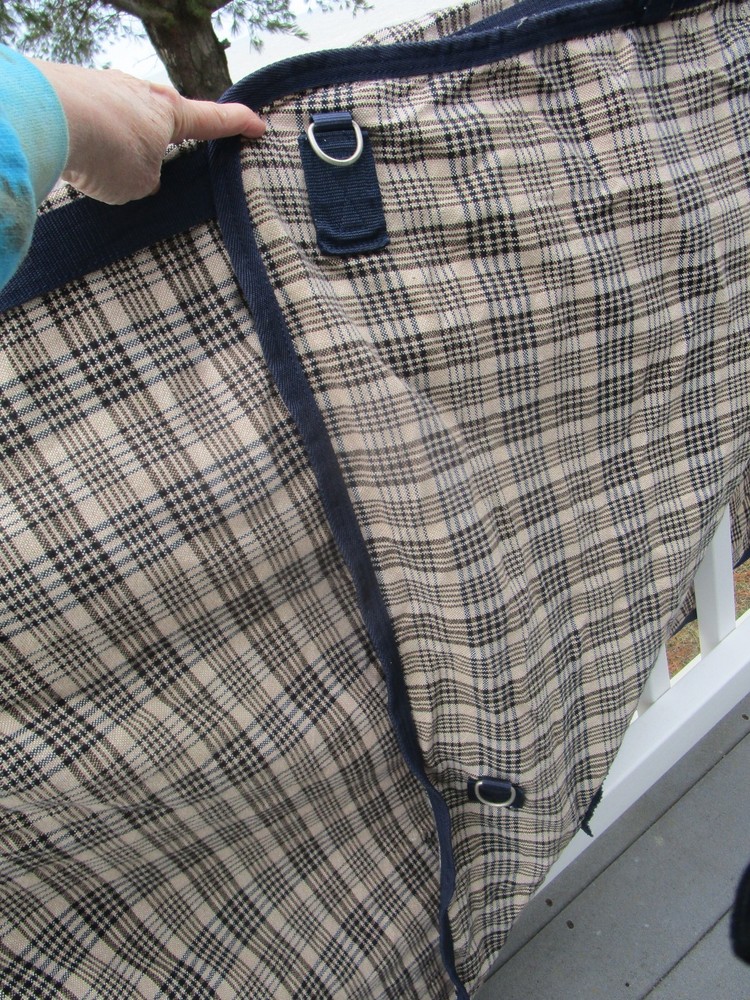 82'' SHEDROW BLACK/BLUE PLAID STABLE SHEET