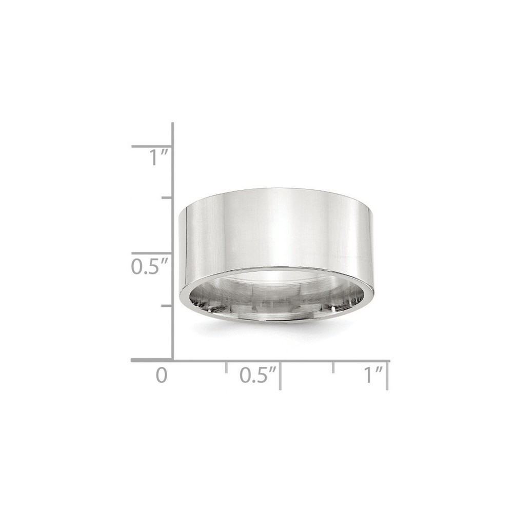 Solid 925 Sterling Silver 10mm Men's Comfort Fit Flat Plain Classic Wedding B...