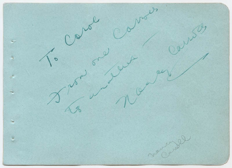 NANCY CARROLL - AUTOGRAPH NOTE SIGNED