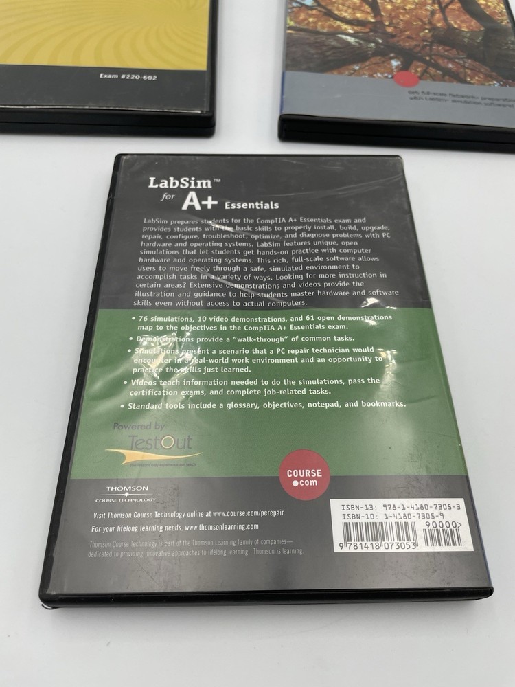 3 LabSim Thomson Course Technology A+ Essentials, IT, Network Programs M1