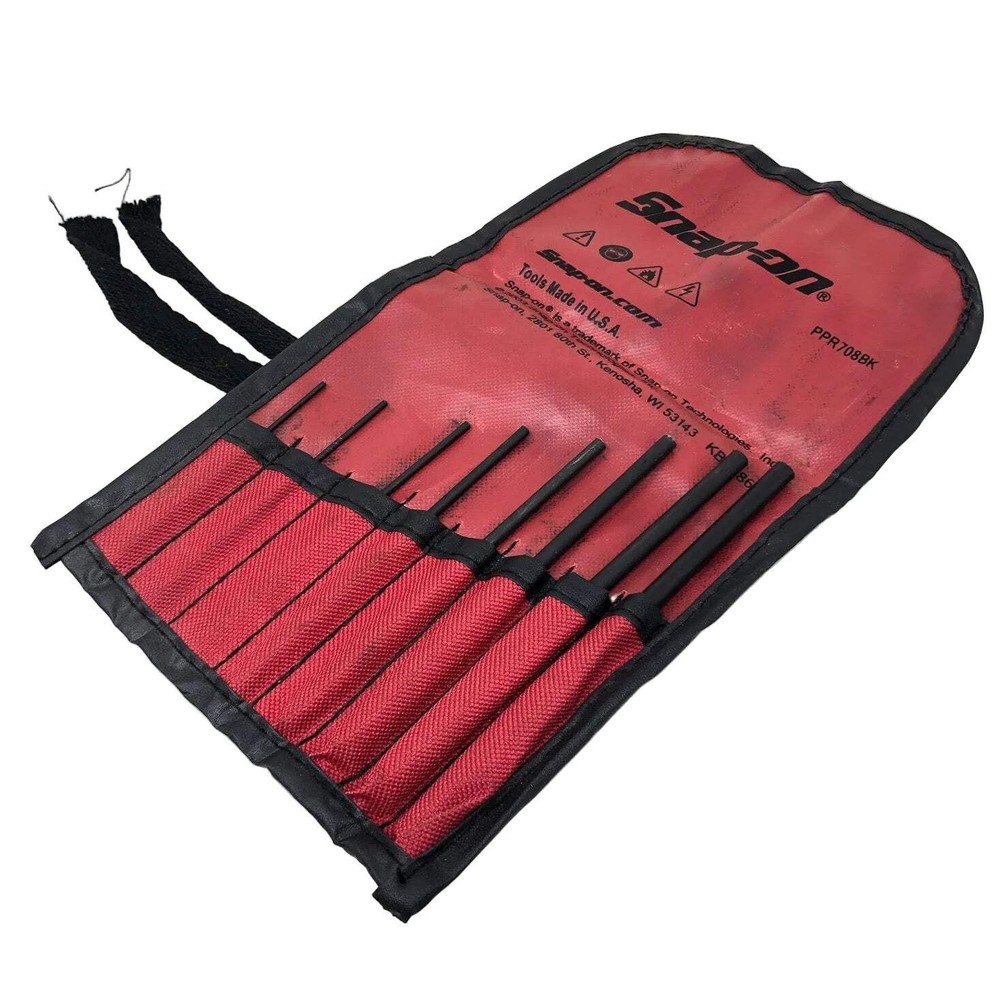 PPR708BK Snap-On 8 pc Roll Pin Punch Set + Pouch
