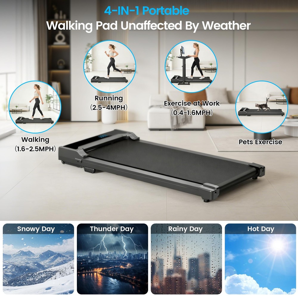 Walking Pad Treadmill for Home Under Desk Walk Pads with Remote Control Mini...