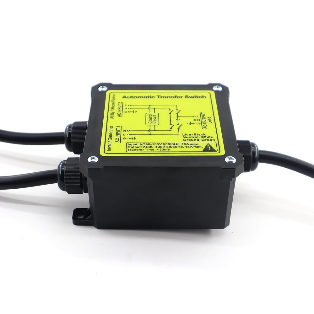 AC120V 15Amp Automatic Transfer Switch Generator Transfer Switch Auto Transfer