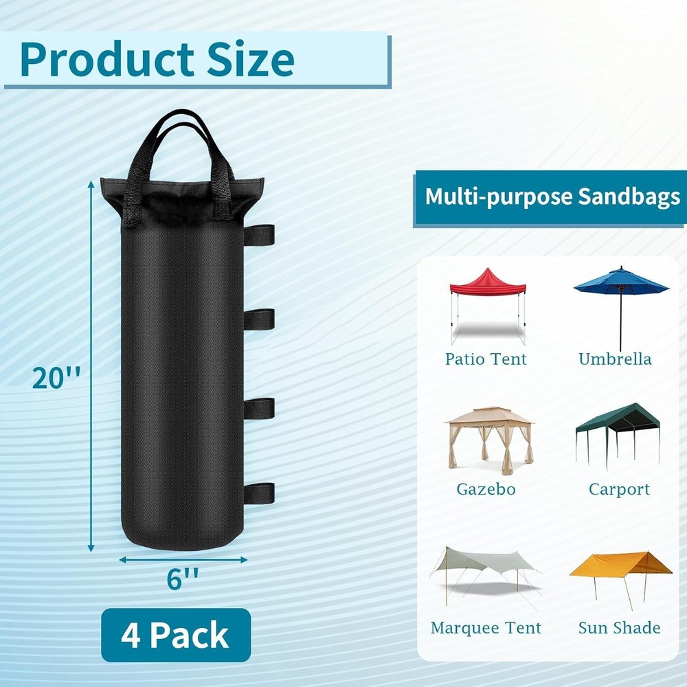 Durable Sandbags for Tent Legs, 4-Pack - Outdoor Stability Solution