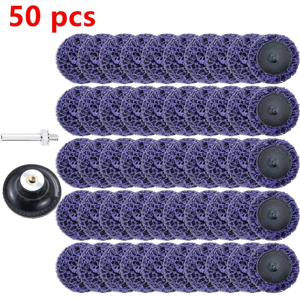 50 Pcs 2" purple Diamond Sanding Discs Set Quick Change for Rust Paint Removal