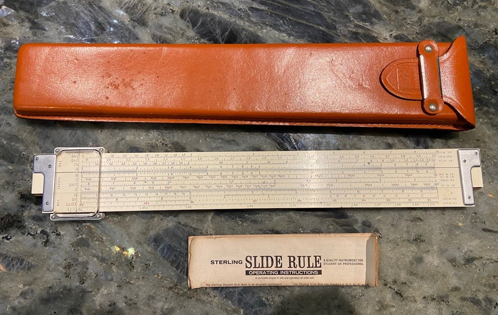 Vintage Keuffel & Esser Co 4083-3 Log Duplex Vector Slide Rule w/Case & Instruct