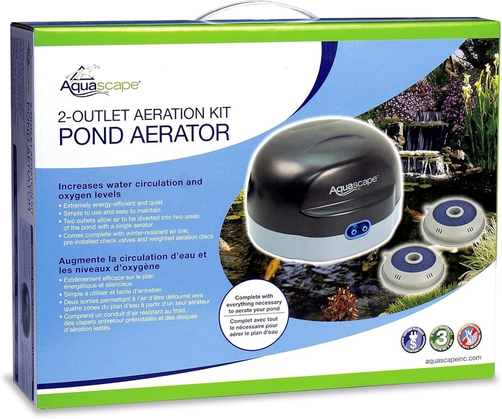 Easy Maintenance Pond Aerator - 2 Outlets-