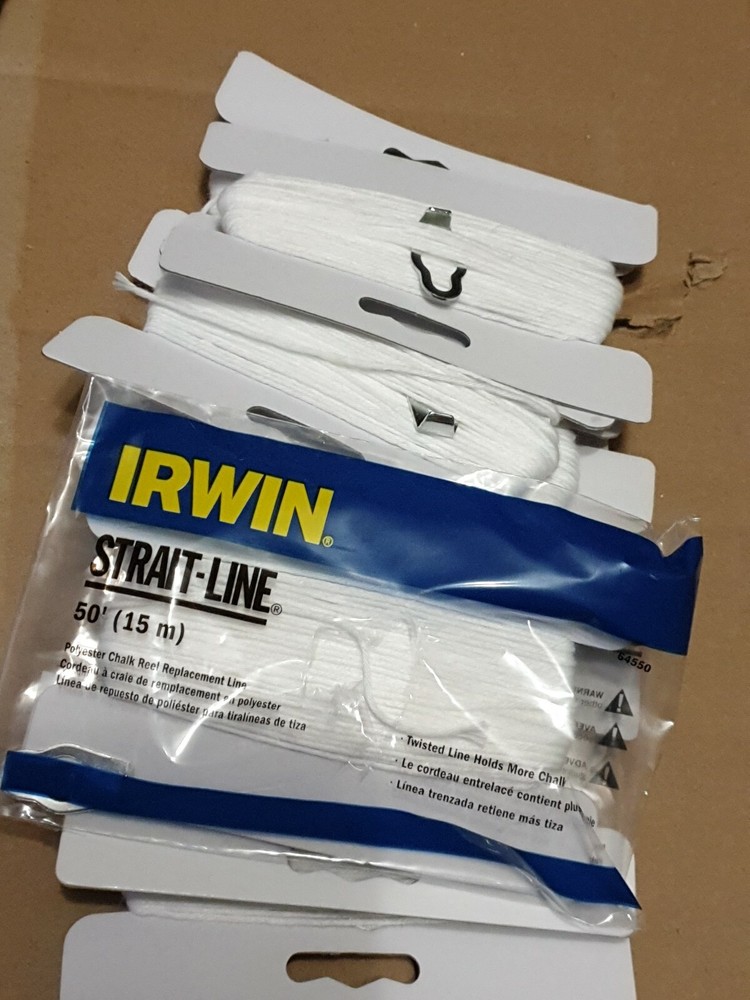9pk IRWIN 64550 STRAIT-LINE REPLACEMENT STRING/LINE CHALK/REEL - 50 FEET