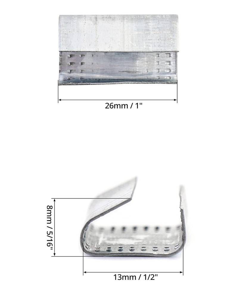QWORK Seals for 1/2" Strap Width Steel Strapping, 500 Pcs