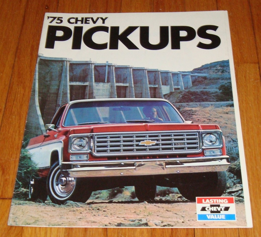 Original 1975 Chevrolet Pickup Sales Brochure Chevy Fleetside Stepside