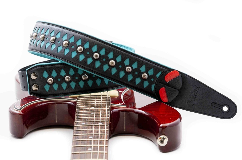 RightOn! Armour Design Guitar Strap; Teal