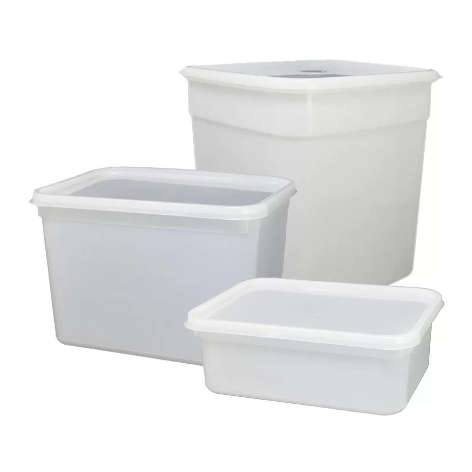 60 x 4 Litre Rectangular Ice Cream Tubs with Lids Kitchen Food Storage Container