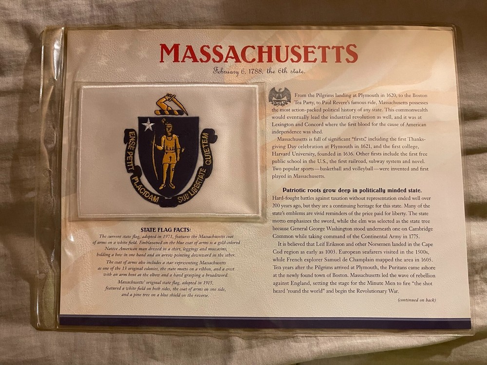 WILLABEE & WARD FLAG PATCH PANE ****MASSACHUSETTS