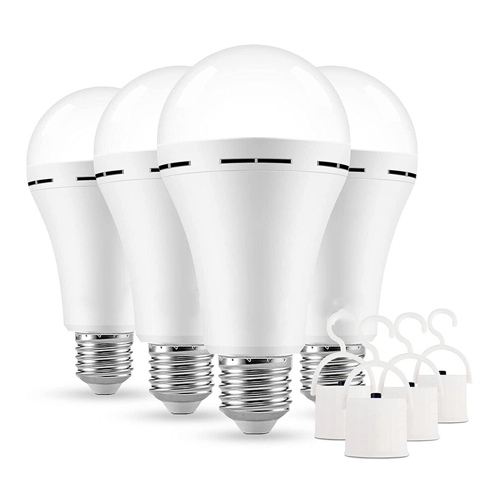 Rechargeable Emergency Light Bulb 4 Pack for Power Outage Battery Operated Bulb