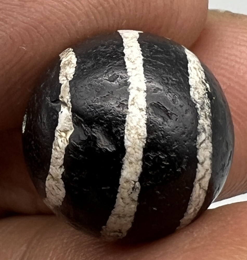 Ancient Burmese pyu Agate Bead Eached Decorated Agate Bead Amulet