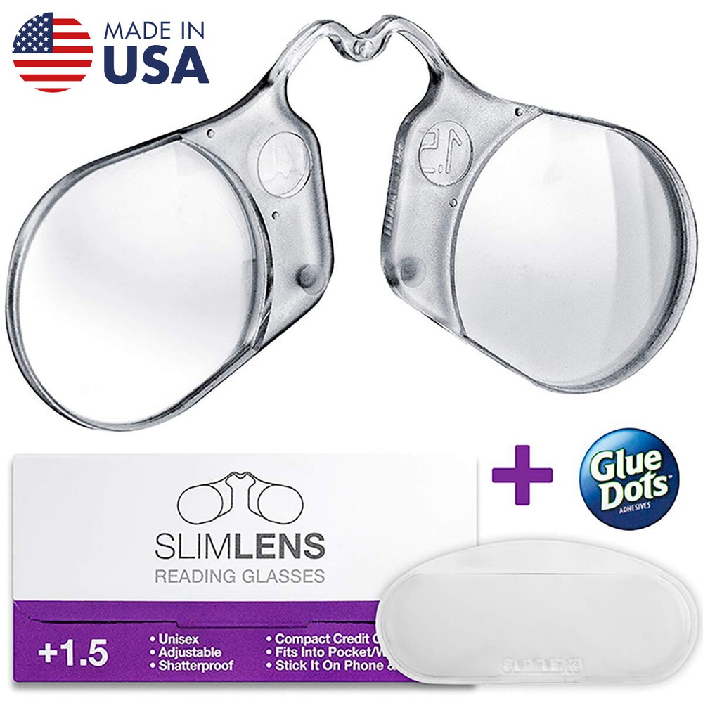 SLIMLENS Reading Glasses + Protective Pouch | Thin and Ultra Compact