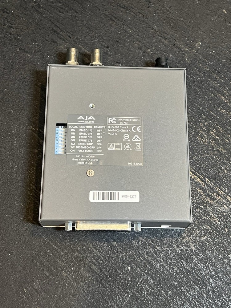 AJA 12G‑AM 8‑Channel AES Audio Embedder/Disembedder