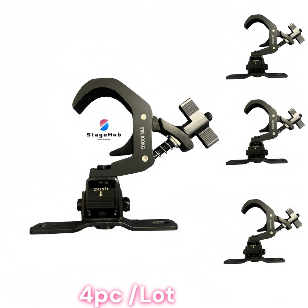 4pc 44-60mm Fold Aluminium light hook folding Moving Head 360 Foldable Clamp