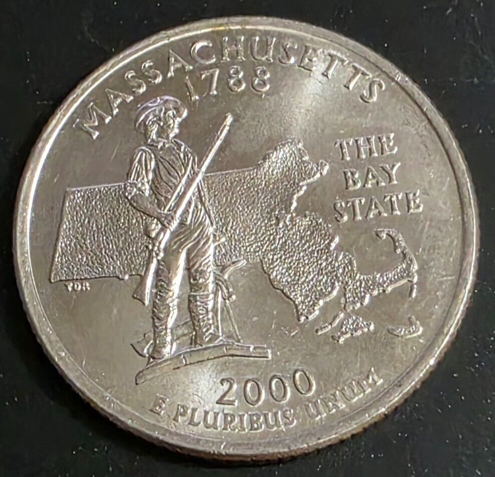 2000-D Massachusetts Statehood Quarter circulated AU / MS