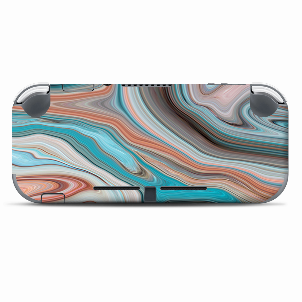 Skins Decals wrap for Nintendo Switch Lite - Teal Blue Brown Geode Stone Marble