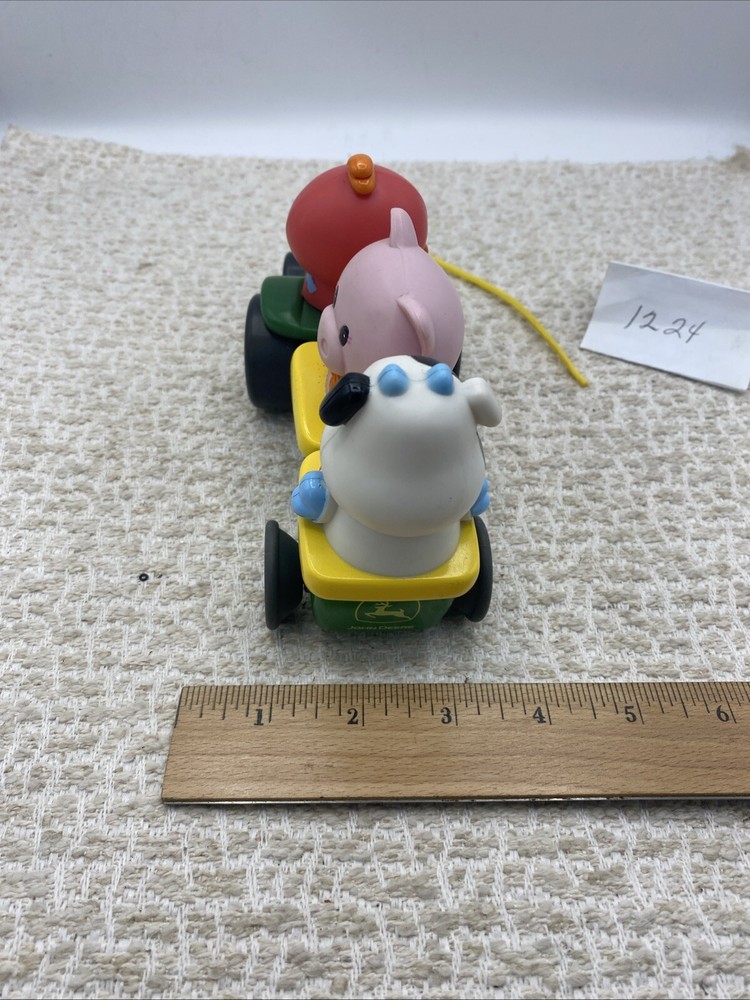 2006 Learning Curve Baby John Deere Pull Along Tractor Farm Animals