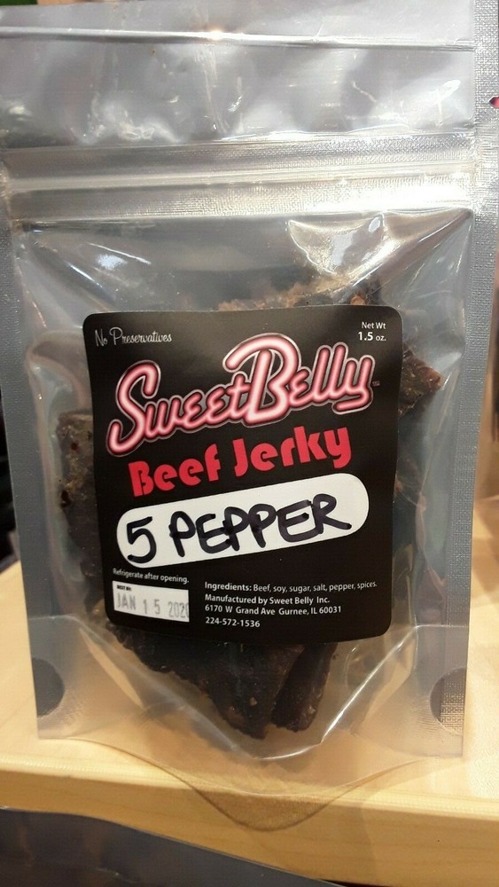 Sweet Belly Gourmet beef jerky 1.5 oz.