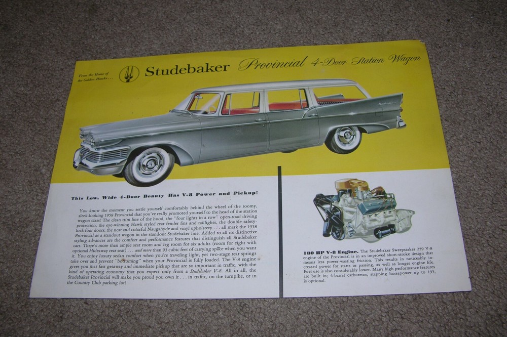c.1958 Studebaker President & Provincial Station Wagon Brochures