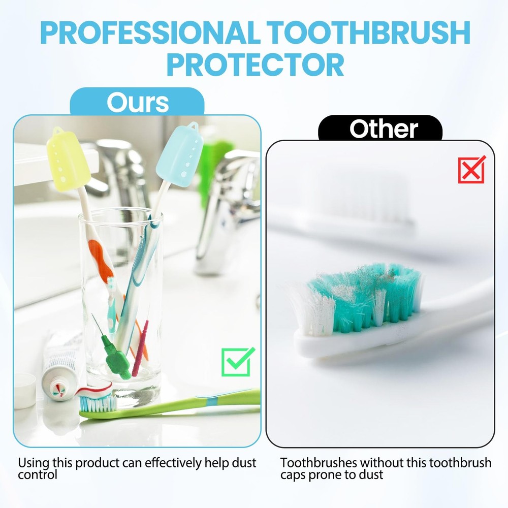 6 Packs Silicone Toothbrush Covers