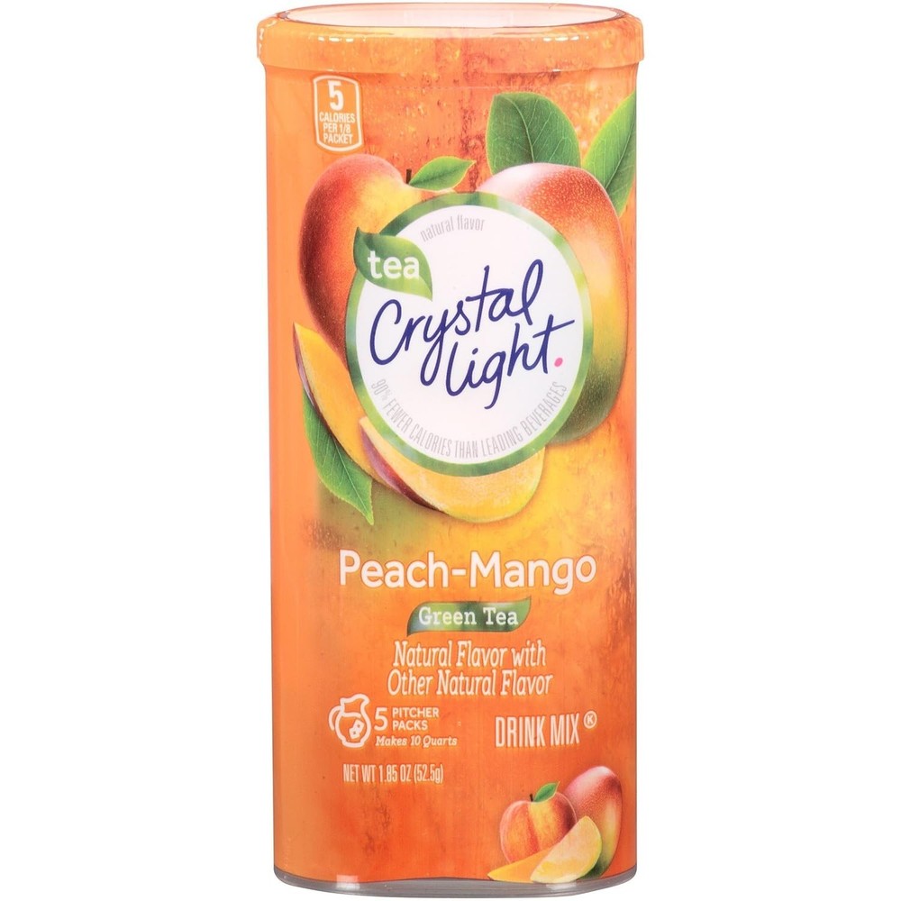 Green Tea Peach Mango Drink Mix, 12 Canisters, 5 Packets