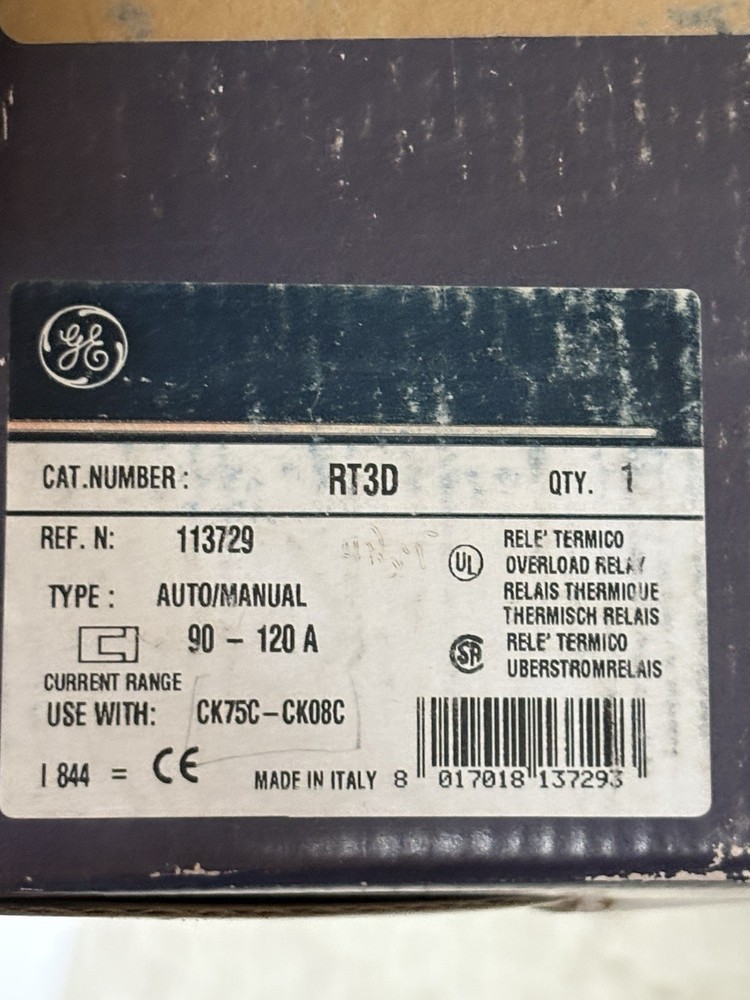 GE RT3D  Overload Relay