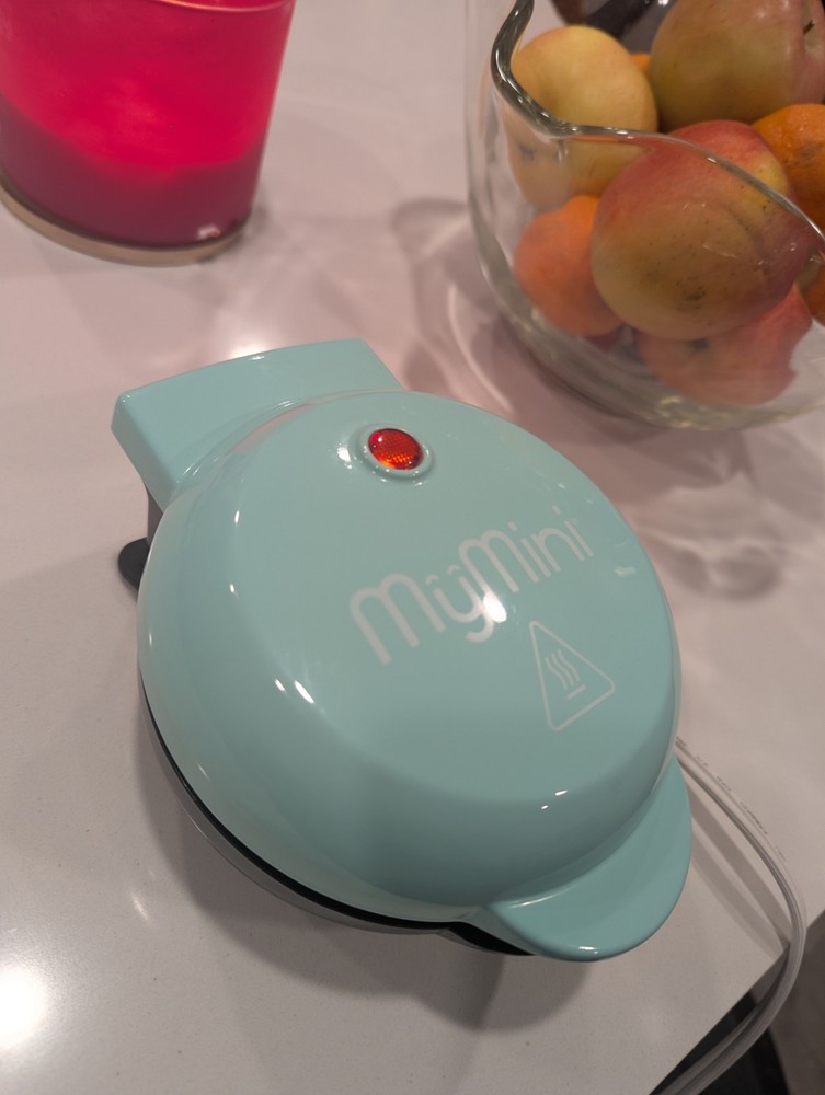 Blue MyMini Waffle Maker Machine for Individual Waffles