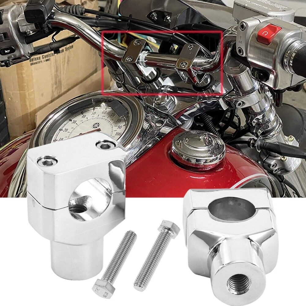 Chrome 1" Handlebar Riser Clamp For Yamaha V-Star XVS 650 1100 Classic Silverado