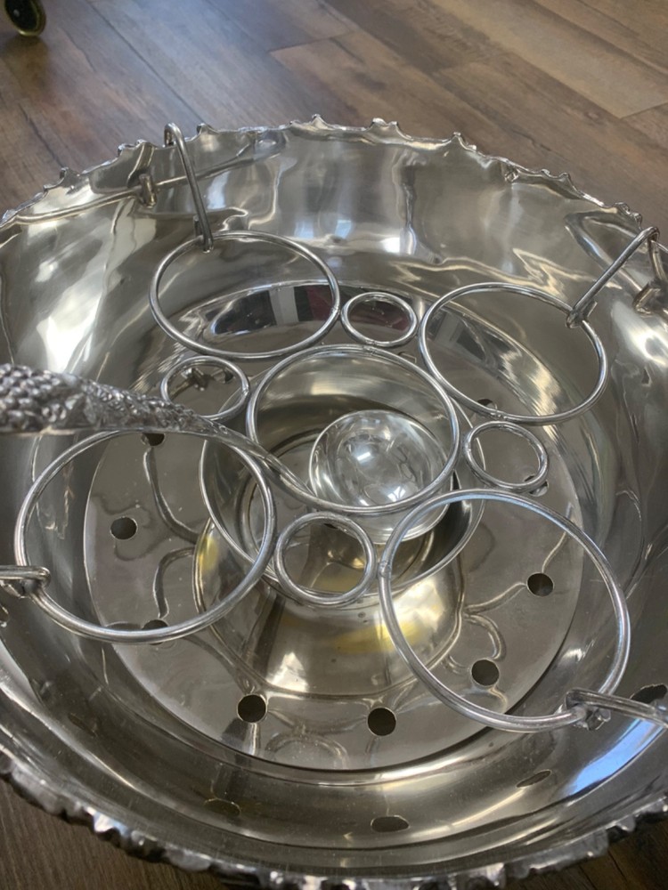 vintage silver plate punch bowl