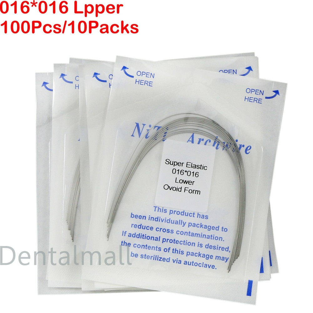 1 Pack 10Pcs Dental Orthodontic Rectangular Super Elastic Niti Arch Wires Ovoid