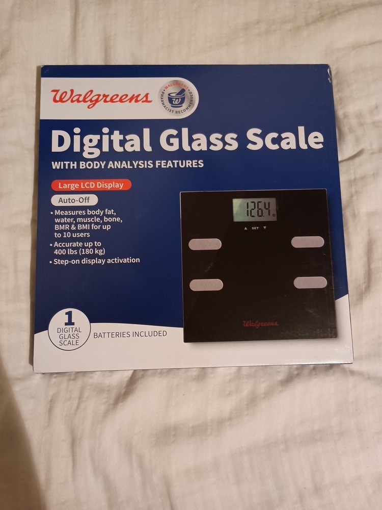 Walgreens Digital Glass Scale With Body Analysis Features, Black