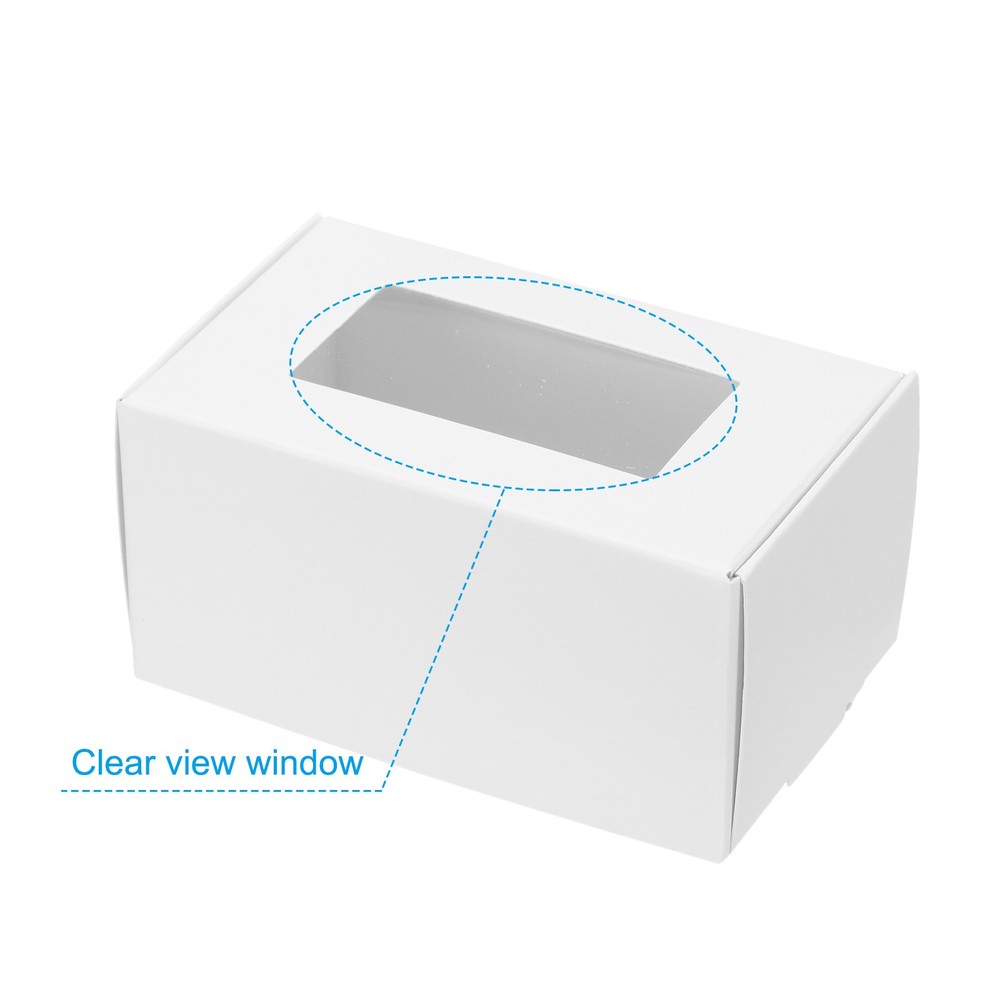 20Pcs 3.9"x2.4"x2" Paper Soap Box with Window Soap Boxes Rectangle White