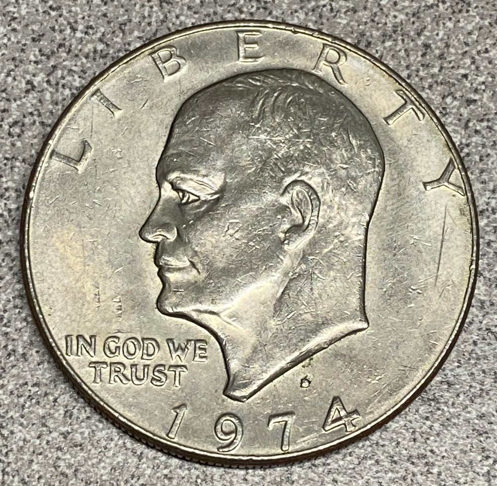 1974-D Eisenhower Dollar - lightly circulated condition