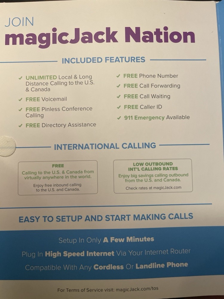 magicJack Go (K1103G) Digital Phone Service