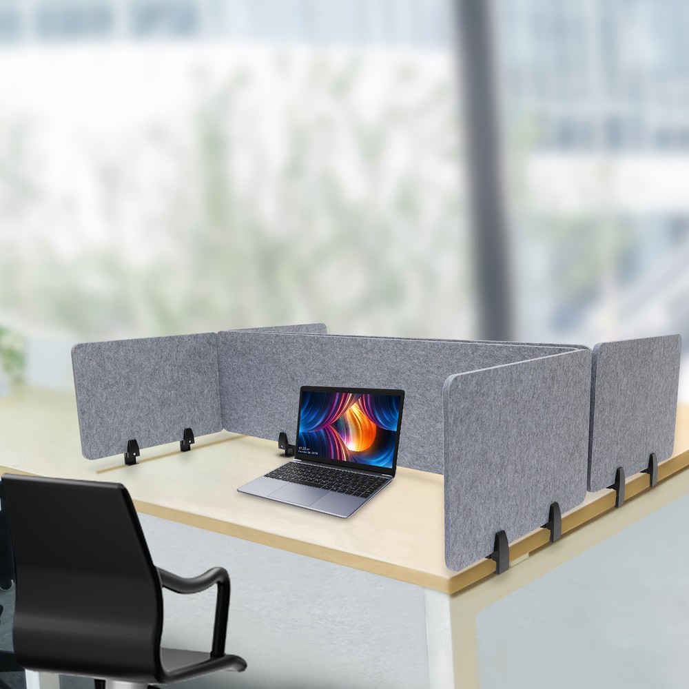 Clamp-On Acoustic Desk Divider Privacy Panel for Productive Workspaces