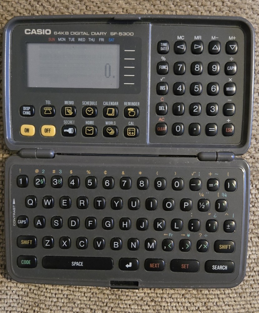 Casio Digital Diary/Organizer SF-5300 - works GREAT! Keep data Private & Secure