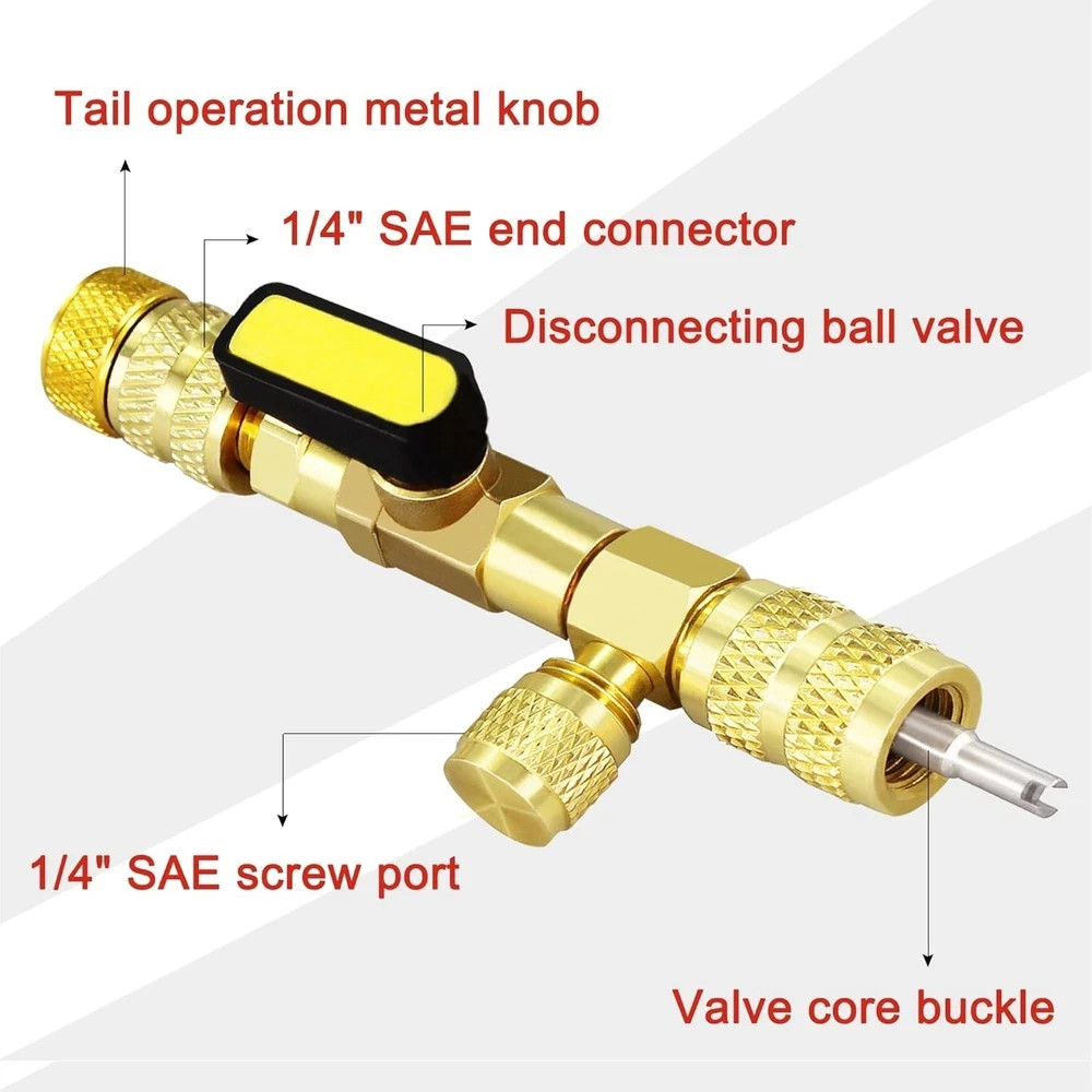 Removal Tool, Schrader Valve Tool, Mini Split Adapter SAE 1/4 & 5/16 -Pro