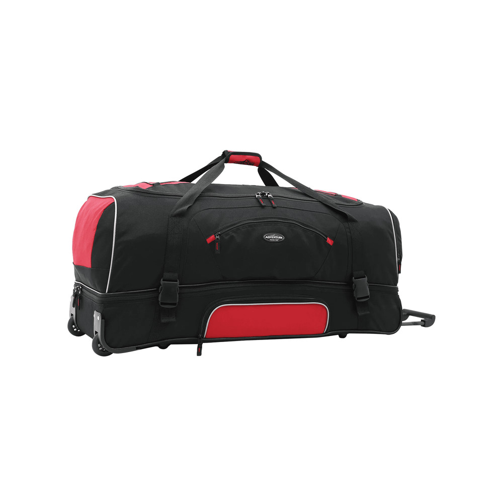 Large 36" Drop-Bottom Rolling Duffel with Telescopic Handle - Black
