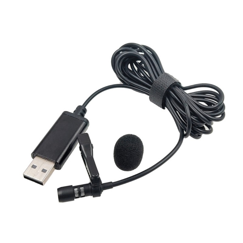 USB Mini Microphone Lapel Lavalier Mic Clip-on External Buttonhole Microphones